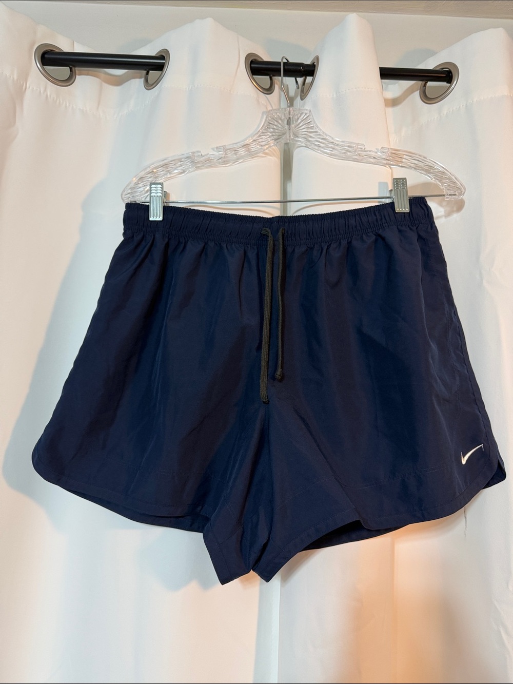 Nike Dri-Fit Navy Athletic Running Shorts with Drawstring SZ L B7